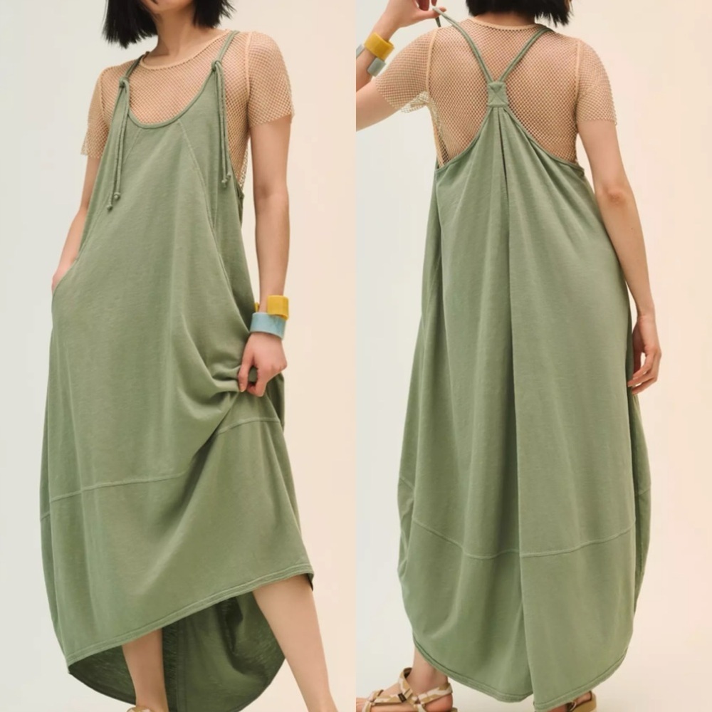 Anthropologie Daily Practice Green Lounge Tank Dress *Flaw